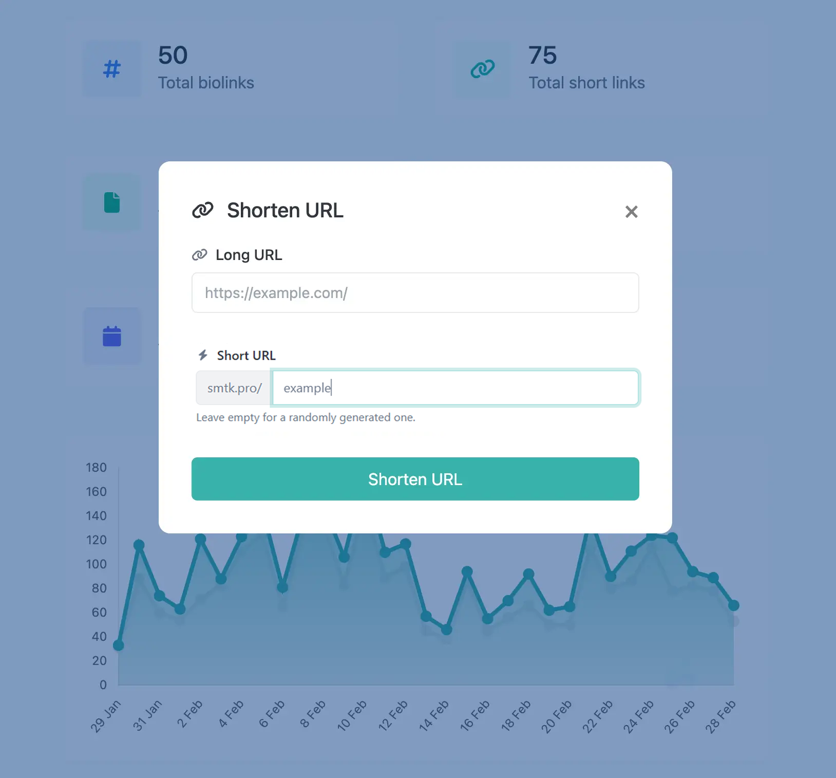 Screenshot of the app short URL editing page